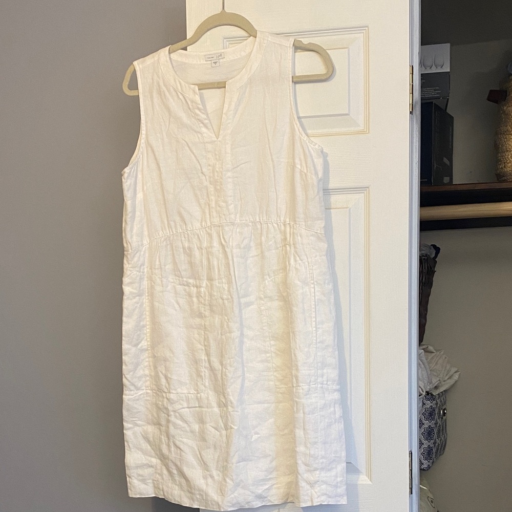 J. Jill White Linen Sleeveless Dress